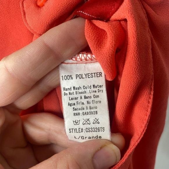 Women’s size large akira Chicago red label lightweight salmon color blouse - Picture 7 of 7